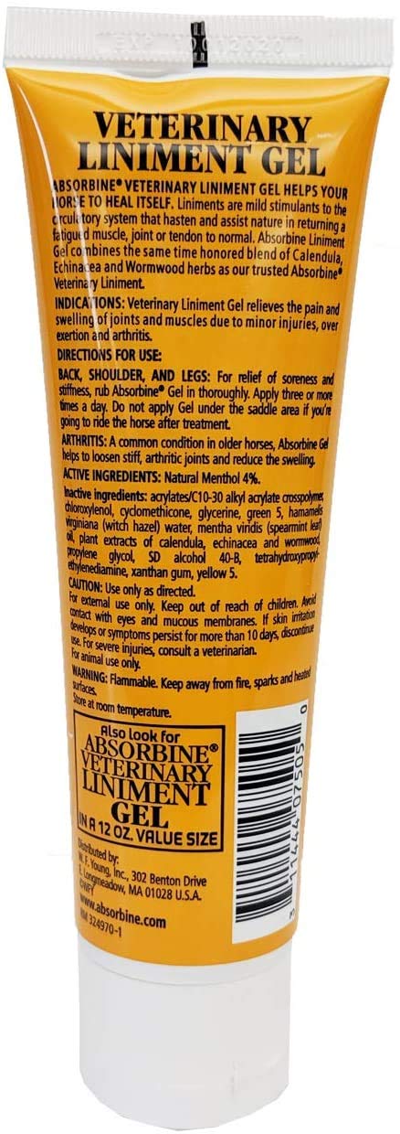 F&W (2-Pack) Absorbine Veterinary Liniment Topical, 3 Ounce Gel - PawsPlanet Australia