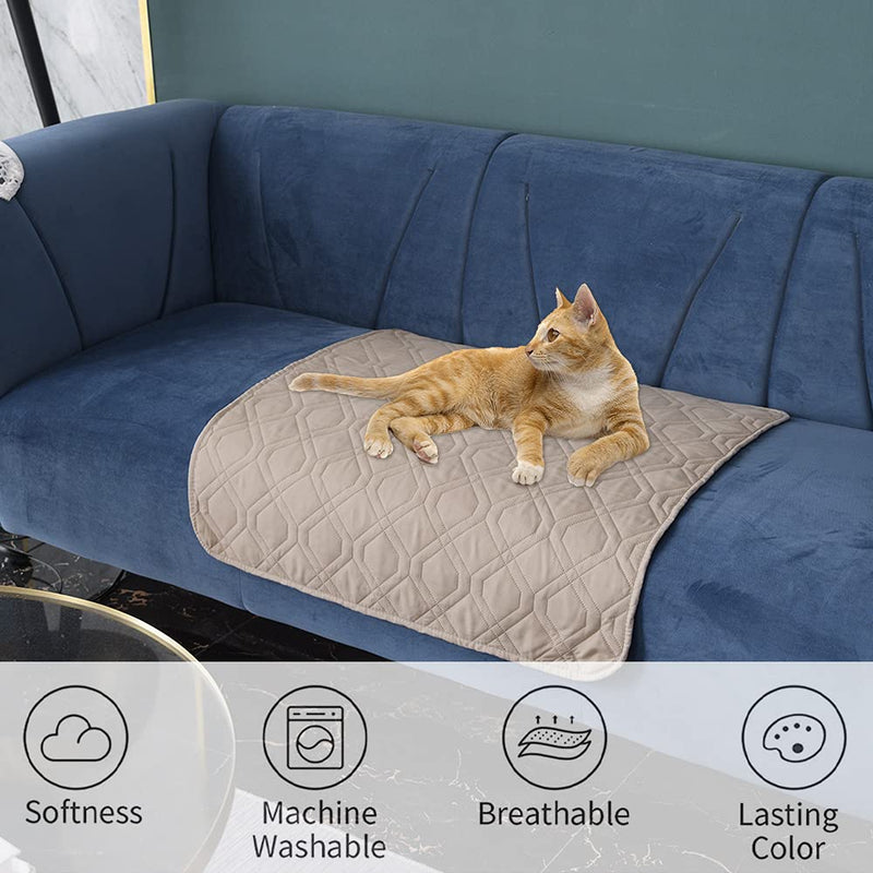 Ameritex Waterproof Dog Bed Cover Pet Blanket for Furniture Bed Couch Sofa Reversible 30x70 Inch (Pack of 1) Beige+lightgrey - PawsPlanet Australia