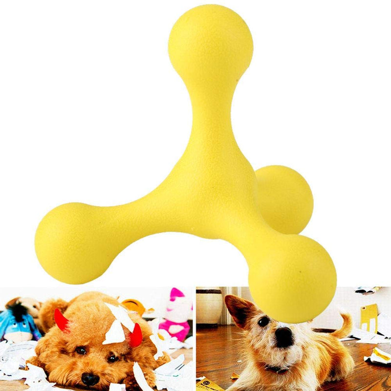 Dogs Chew Toys Pet Dogs Rubber Toy Chew Toys Tug Of War Ball Toys Durable Puppy Teething Toys Small Dog Teeth Cleaning Toys(Yellow) Yellow - PawsPlanet Australia