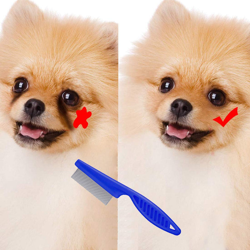 2 pcs Flea Comb for Dog Cat Flea Lice Tear Stain Remover Pet Combs Fine Tooth Grooming Removal Tool Long Time Using - PawsPlanet Australia