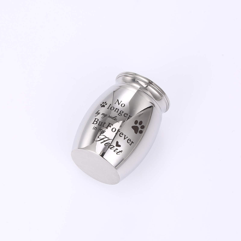 BGAFLOVE Mini Keepsake Urns for Pets Ashes Small Cremation Urns for Cats and Dogs Ashes Paw Prints Pet Urn Stainless Steel Memorial Ashes Holder - No Longer by My Side, But Forever in My Heart Silver - PawsPlanet Australia