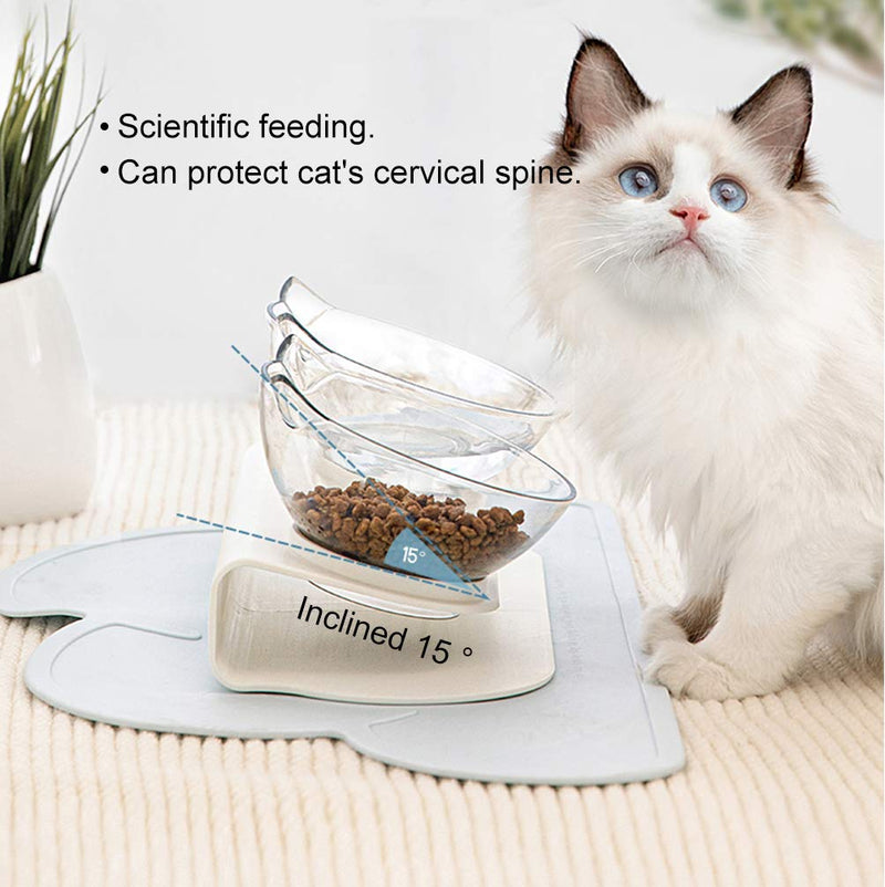 YHmall Cat Bowl 15° Tilt Anti-slip Non-spill Cat Food Bowl, Cat Feeding Bowl, Cat Water Bowl, Multi-purpose Pet Feeding Bowl 1 color - PawsPlanet Australia