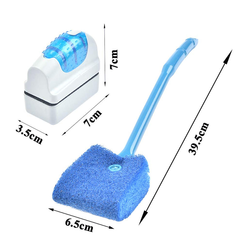 [Australia] - ATPWONZ 2 in 1 Aquarium Fish Tank Clean Kit, Magnet Aquarium Cleaner Scrubber Clean Brush with Double-Sided Aquarium Fish Tank Algae Cleaning Brush for Glass Aquariums 