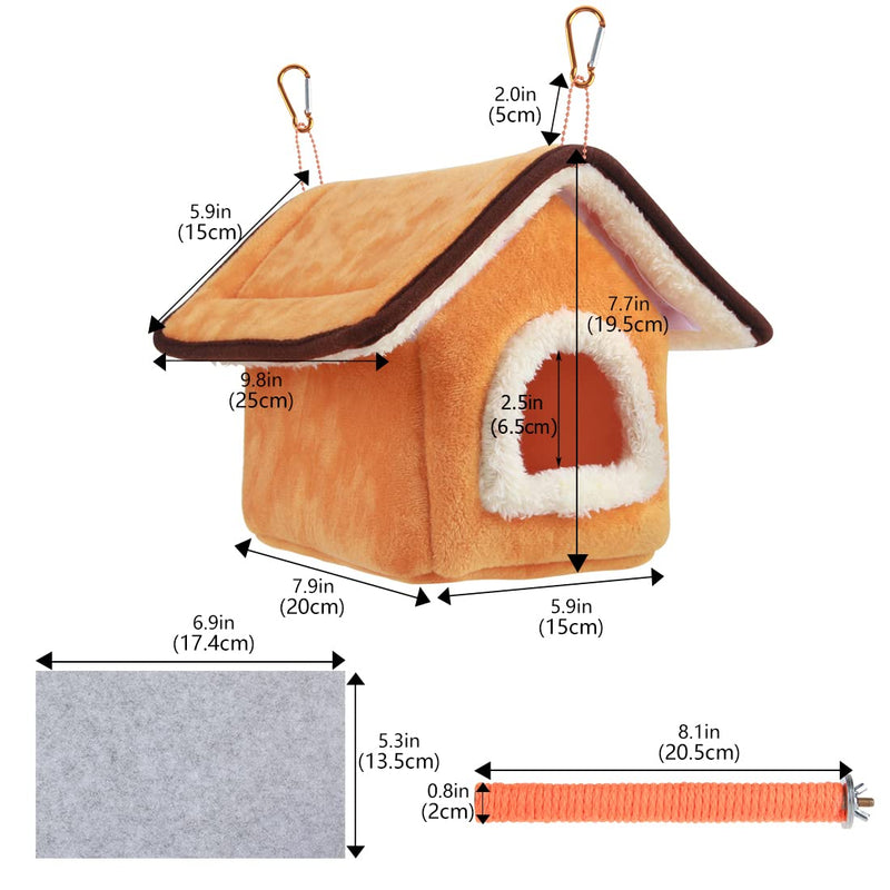 BundleMall Bird Hanging House Hammock Cozy Nest Parrot Hiding House Perches Standing Pole Bird Cage Accessories for Cockatiel Parakeet (Set-A) Set-A - PawsPlanet Australia