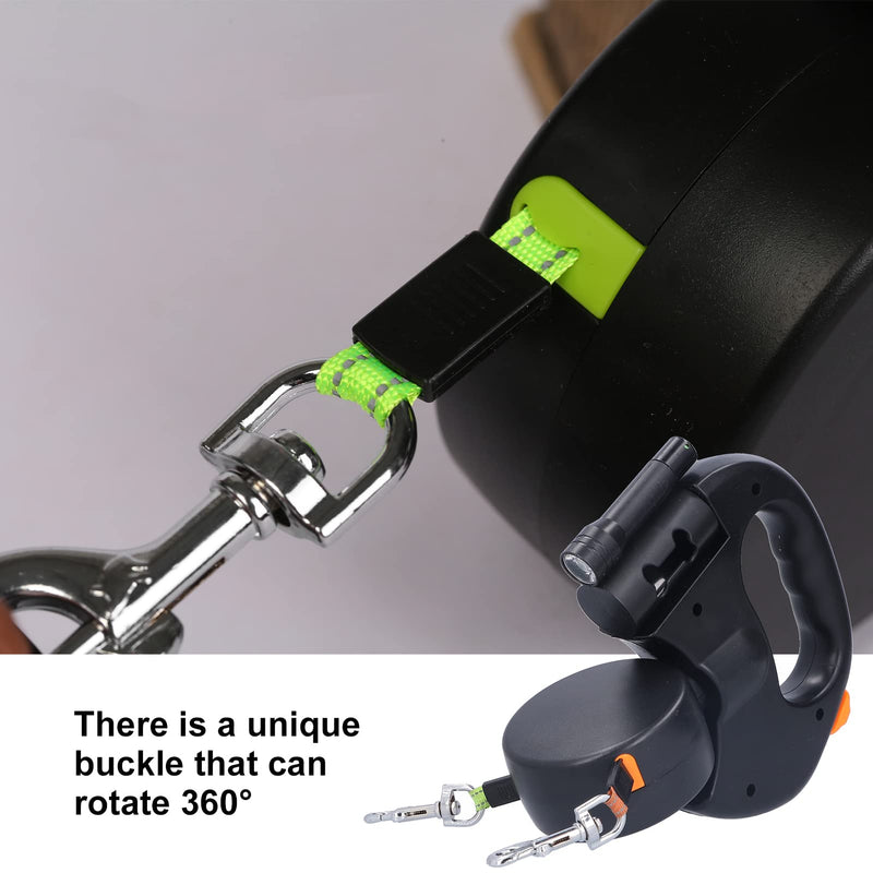 Nimoa Dog Leash, Automatic Dog Leash Retractable Double Dog Leash Dog Lead Pet Leash 1 Tow Rope 2 Retractable Double Dog Leash with Flashlight and Bag Dispenser - PawsPlanet Australia