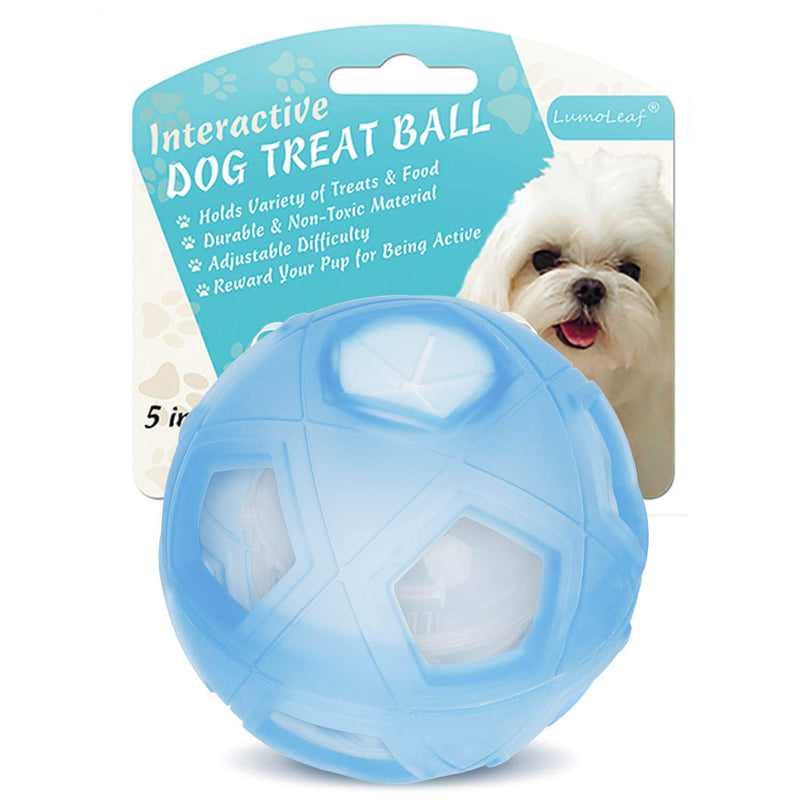 [Australia] - LumoLeaf Dog Treat Ball,Interactive IQ Treat Dispensing Ball Toy with Adjustable Difficulty Setting for Small to Medium Dogs and Cats. 5 inch 