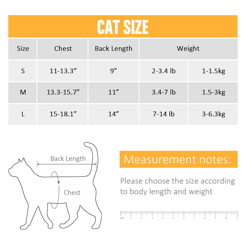 Cat Recovery Suit Soft E Collar Alternative Breathable Cat Vest Animal Printed Cat Clothing for Home Indoor Cats Kitty Small Dogs Pet Abdominal Wounds, Skin Diseases, After Surgery Wear - PawsPlanet Australia