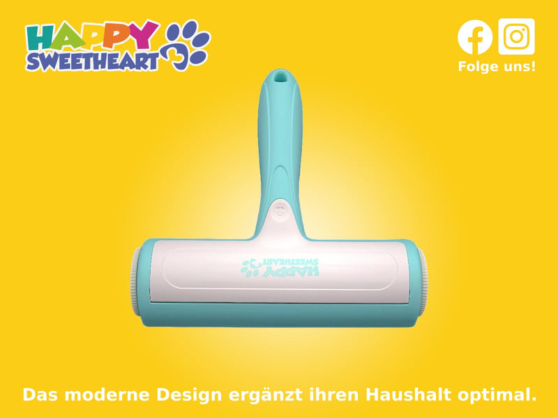 HAPPY SWEETHEART Animal Hair Remover - Premium Lint Roller Dog and Cat Hair Remover - Reusable Brush - Lint Brush Animal Hair with Collection Container - PawsPlanet Australia