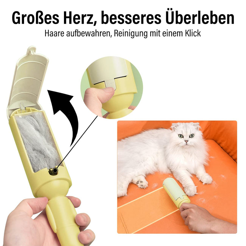 FQQF Lint roller animal hair, reusable animal hair remover, lint brush for removing cat hair and dog hair, reusable for sofa, car, bed, clothing - PawsPlanet Australia