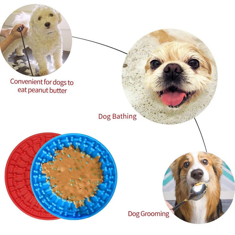 [Australia] - Dog Shower Lick Pad,Dog Peanut Butter Lick Pad Slow Feeder, Dog Mat Suctions to Wall for Grooming, Pet Bathing, and Dog Training（2pcs） 