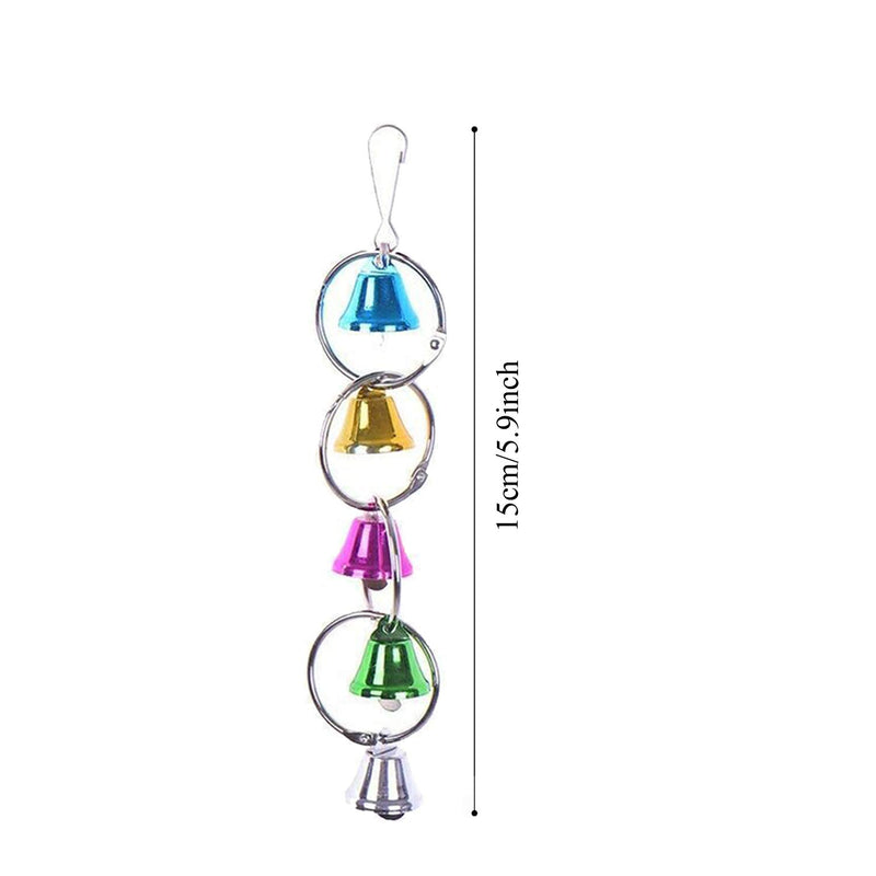 PietyPet Bird Parrot Toys for Cages, 6 pcs Colorful Chewing Hanging Swing Pet Bird Toy with Bells, Wooden Ladder Hammock, Rope Perch, Birdcage Stands for Small Bird - PawsPlanet Australia