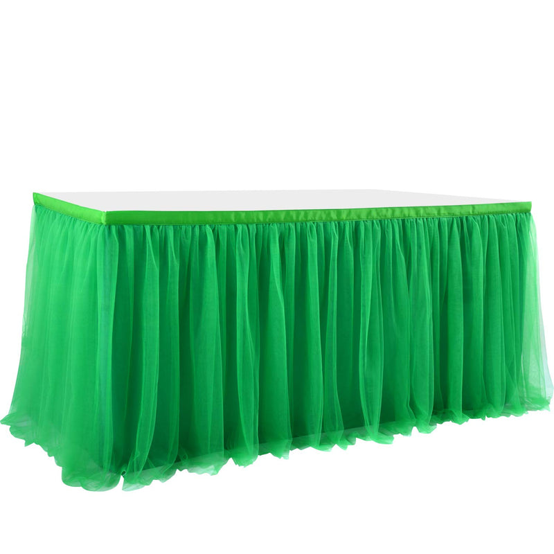 Green Tulle Table Skirt 9ft Tutu Table Cloth for Kids Birthday Party Dessert Round Tables Christmas Home Decoration(L 9(ft),H30in) Christmas Green L 9(ft)*H 30in - PawsPlanet Australia