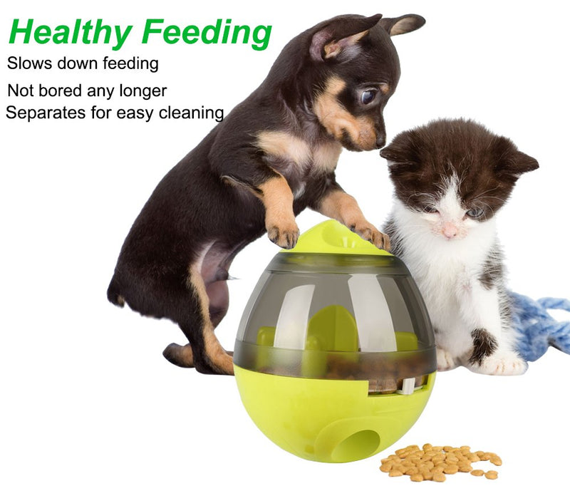 [Australia] - AIBOONDEE Tumbler Automatic Pet Slow Feeder Treat Ball Dog Toy for Pet Increases IQ Interactive,Food Dispensing Ball Dog/Cat Slow Feed Bowl Green 