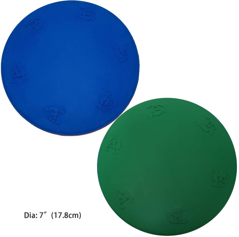 7inch Rubber Flying Disc for Dogs, Easy to Fly Durable Puppy Dog Toys Blue,Green - PawsPlanet Australia