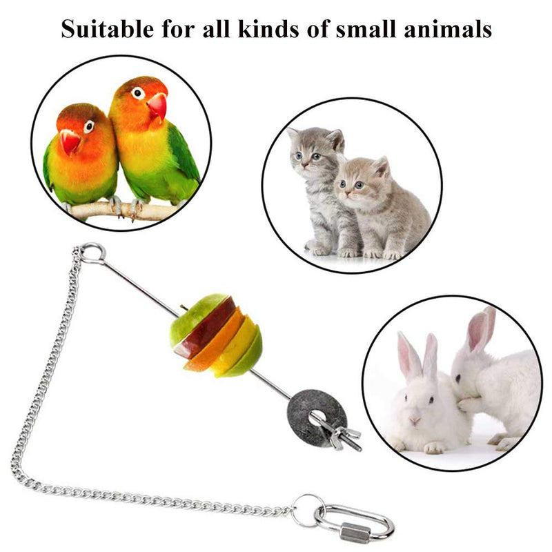 ASOCEA 2 Pack Bird Food Holder Pet Parrot Treat Skewer Chicken Vegetable Fruit Hanging Feeder Toy Foraging Hanging Food Feed Tool for Hens Birds Small Animals - PawsPlanet Australia