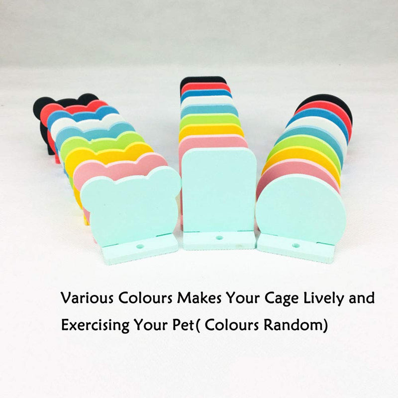 [Australia] - Oncpcare 3 Pcs Plastic Hamster Platform, Colourful Small Animals Stand, Decorating Little Gerbil Perch to Exercise, Funny DIY Plate Cage Accessories to Make a Different Ladder(Colour Random) 