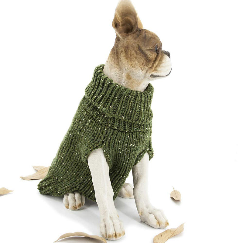 Apetian Dog Sweater Cold Weather Coats Winter Dog Apparel Dog Knitwear Clothing (L, SH004-Green) Large - PawsPlanet Australia