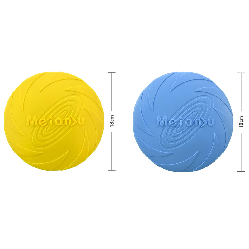 CINY Dog Flying Disc, Dog Flyer Toy, 6 Pack 18 cm Natural Rubber Floating Flying Saucer, Silicone bite resistant Frisbee Training tossing toys pet toy for Both Land and Water (Colorful) - PawsPlanet Australia