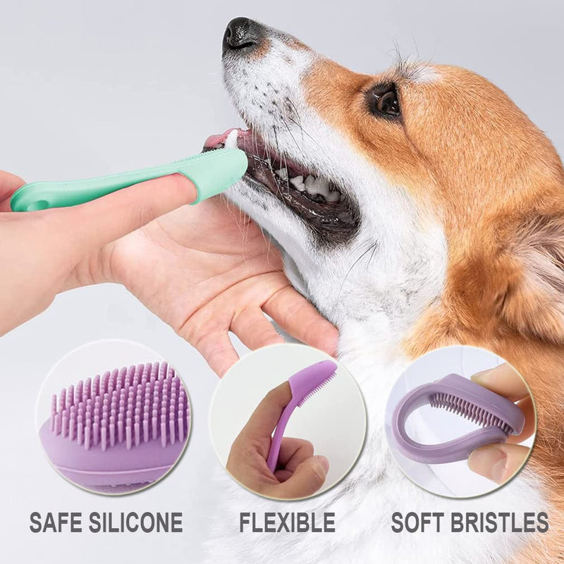 Dog toothbrush - dog toothbrush - dog toothbrush fingerling - dog toothbrush for small dogs - dog dental care tartar dog - for bad breath dog - teeth cleaning dog (6 pieces) rose - PawsPlanet Australia