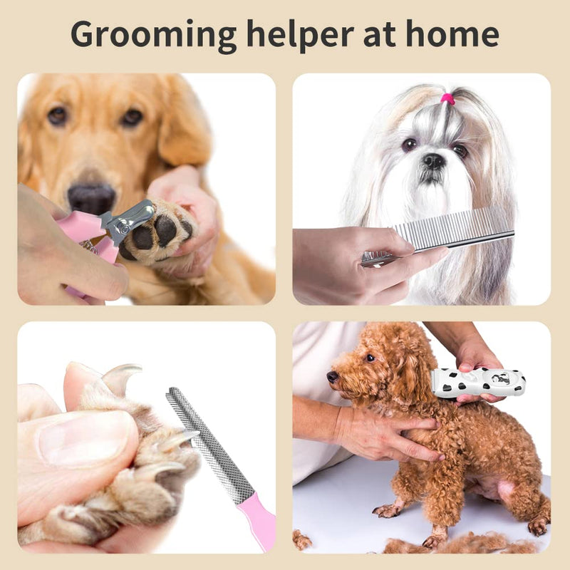 LEMULEGU Powerful Electrict Handy Pet Hair Shaver Kits with USB Chargeable Waterproof Body Hair Grooming Clippers for Dogs and Cats White Spotted Dog with 8 Shaped Plugs White-2 - PawsPlanet Australia