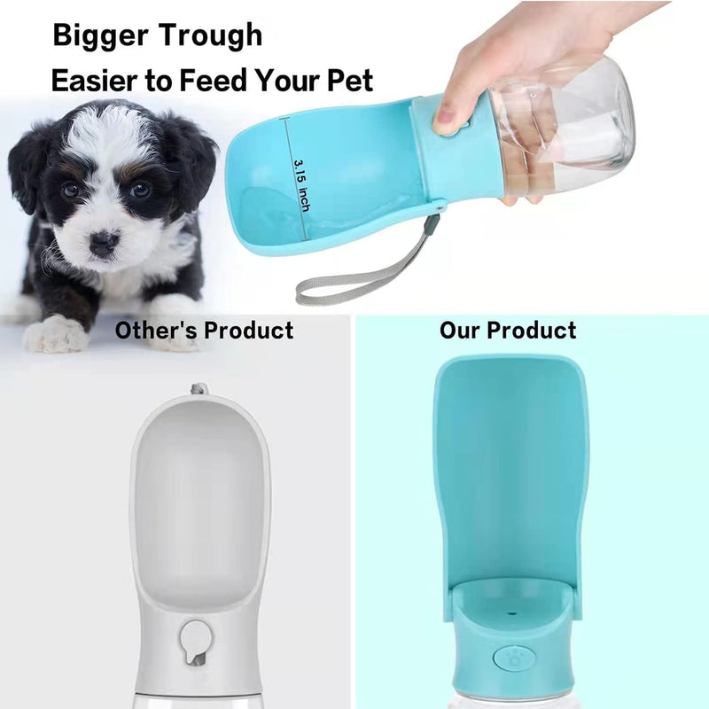 Dog Water Bottle, Portable Dog Travel Water Bottle, Foldable Dog Water Bowl Dispenser for Walking, Leak Proof, BPA Free for Puppy Pet(12 Oz) (Blue) - PawsPlanet Australia