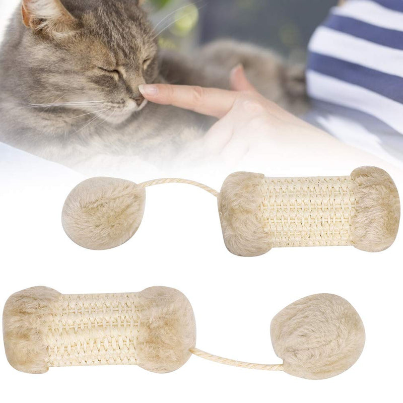 2Pcs Pet Favorites Furry Rattle Ball Cat Toy Pet Sisal Hemp Stand Column and Plush Ball Interaction Tease Cat Training Playing Toy Supp - PawsPlanet Australia