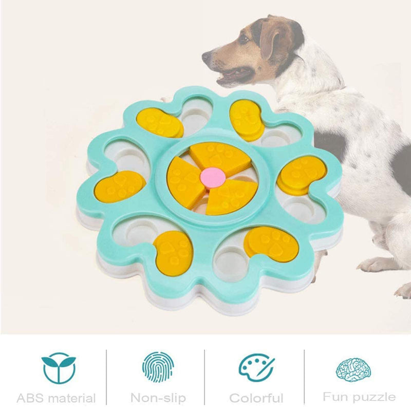 ADOGO® Dog Puzzle Feeder Toy,Puppy Treat Dispenser Puzzle Slow Feeder Dog Toy,Dog Training Games Feeder with Non-Slip, Improve IQ Puzzle Bowl for Puppy Pet (Blue) Blue - PawsPlanet Australia