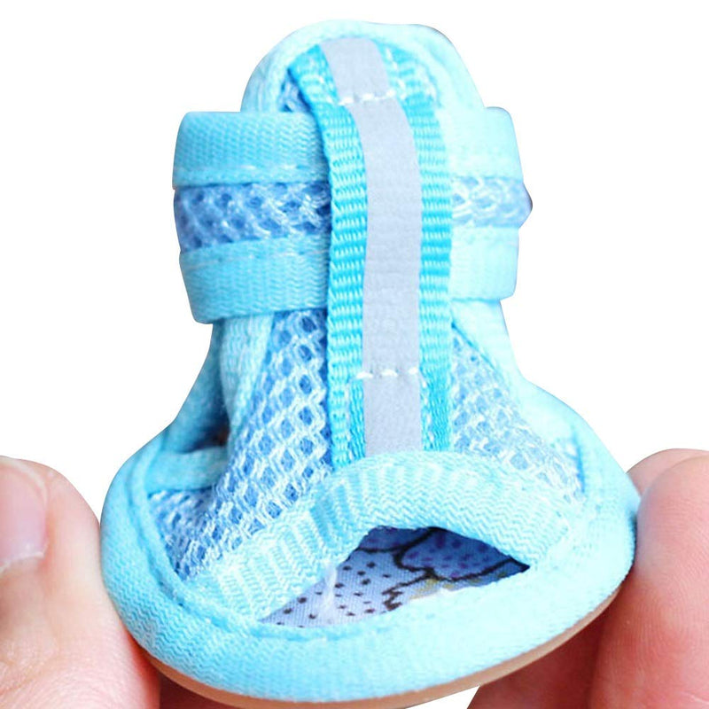 [Australia] - AOFITEE Summer Dog Shoes Breathable Mesh Puppy Boots, Adjustable Dog Sandals Anti-Slip Pet Paw Protector for Hot Pavement XL Blue Mesh Dog Shoes 