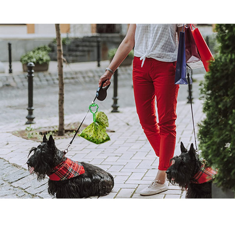Fantasyon 2Pack Dog Poop Bag Holder, Hands Free Waste Bag Carrier Dog Poop Bag Dispenser, Adjustable Waste Bag Holder for Any Leashes (Green) - PawsPlanet Australia