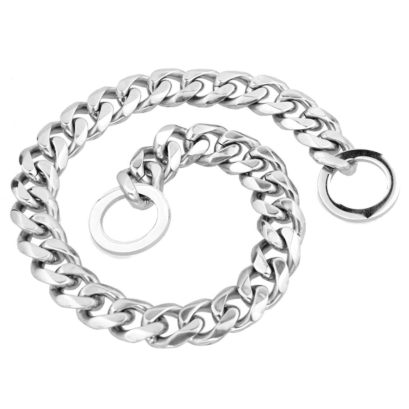 [Australia] - GZMZC 12/15/19mm Strong 316L Stainless Steel Curb Cuban Link Chain Dog Choker Collar 12-36inch 12mm width 26" recommend dog's neck:22" 