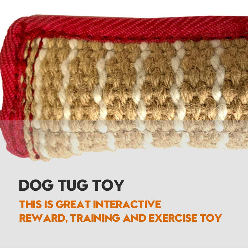 Dog Tug Toy, Dog Bite Jute Pillow Pull Toy with 2 Strong Handles, Perfect for Tug of War, Puppy Training Interactive Play, Durable Bite Training Toys for Medium to Large Dogs (Black) Black - PawsPlanet Australia