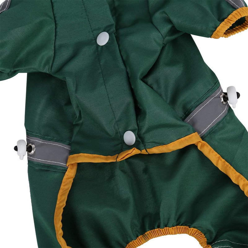 Smandy Dogs Raincoats, Dog Reflective Waterproof Windproof Adjustable Protective Lightweight Hooded Raincoat Pet Puppy Jacket Jumpsuit Apparel(Green M) Green M - PawsPlanet Australia