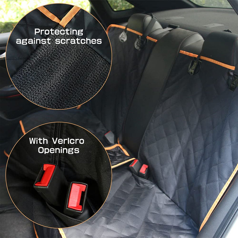 Dog Car Seat Cover for Backseat, Car Seat Protector for Dogs, Waterproof Pet Bench Seat Cover Nonslip and Heavy Duty Pet Car Seat Cover Backseat Dog Cover for Car, Trucks & SUVs Black-Orange - PawsPlanet Australia