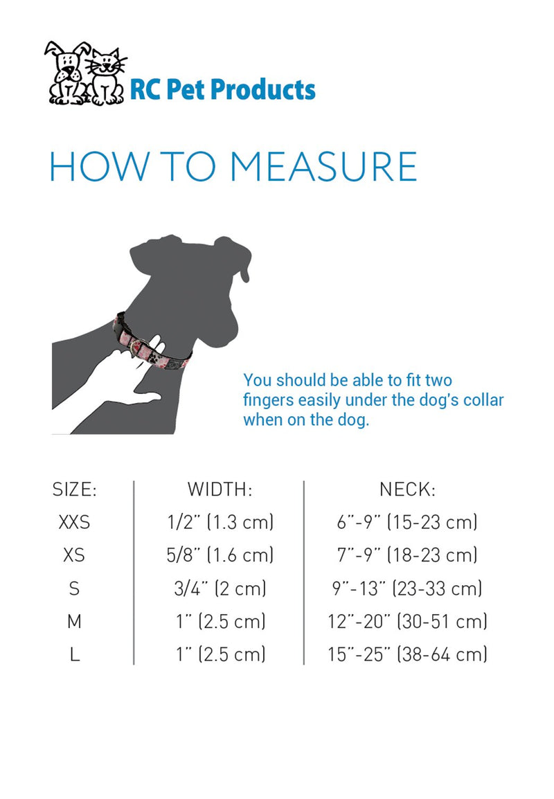 [Australia] - RC Pet Products 1/2" Adjustable Dog Clip Collar Medium - 1" Width Tropical Paisley 