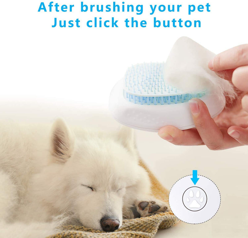 MINISTAR Cat Brush,Cat Brush for Shedding and Grooming,Slicker Brush Cat,Deshedding Brush for Dogs,Dematting Brush for Dogs,Cat Brush for Short Haired Cats,Dog Brush,for Massage,with Cleaning Button - PawsPlanet Australia