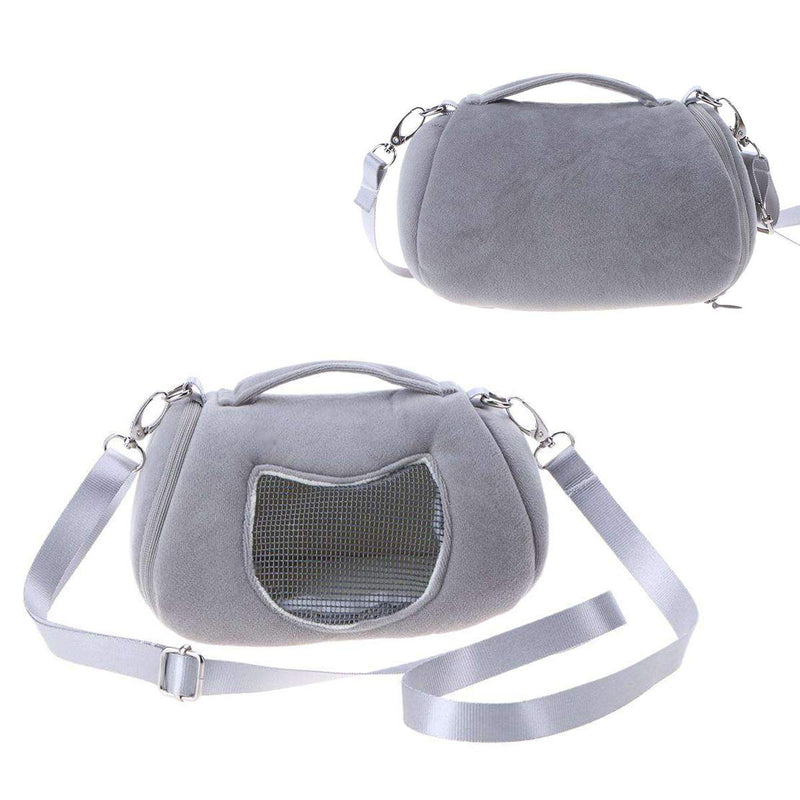 Breathable Small Pet Carrier Bag,Portable Travel Handbag with Adjustable Single Shoulder Strap for Hamster, Hedgehog, Sugar Glider, Chinchilla, Guinea Pig and Squirrel Grey - PawsPlanet Australia