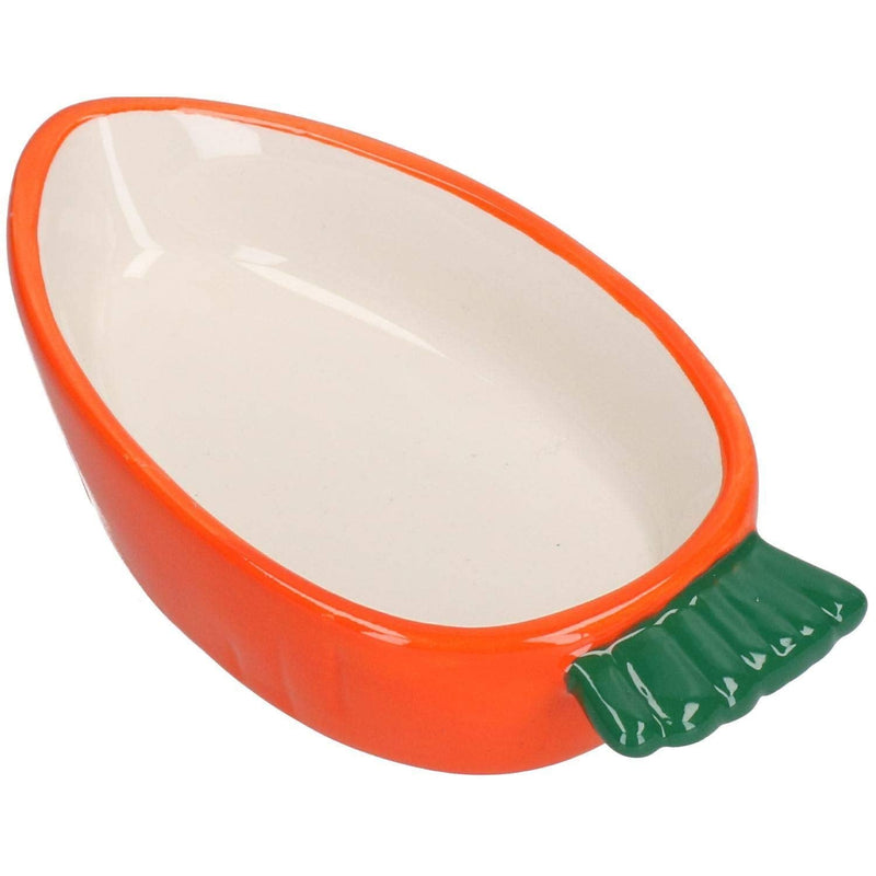 2 Small Animals Pet Carrot Shaped Bowls For Nibbles Food 5.3" - PawsPlanet Australia