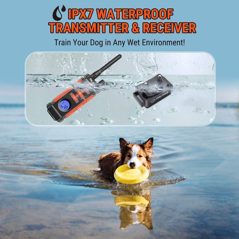 [Australia] - Petrainer PET616A Waterproof Dog Shock Collar with Remote Electric Collar for Dogs with Beep Vibrate Shock Rechargeable Dog Training Collar For 2 dog 