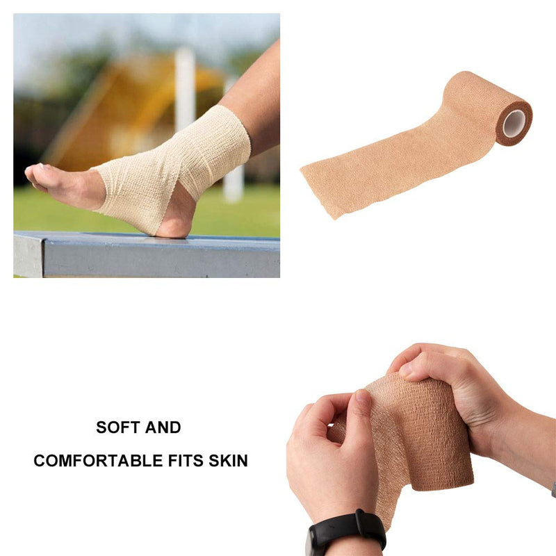 Tylu Non-Woven Self-Adhesive Bandage Sports Protective Elastic Bandage Pet Bandage 12 Pcs for Sprains Swelling and Soreness - PawsPlanet Australia