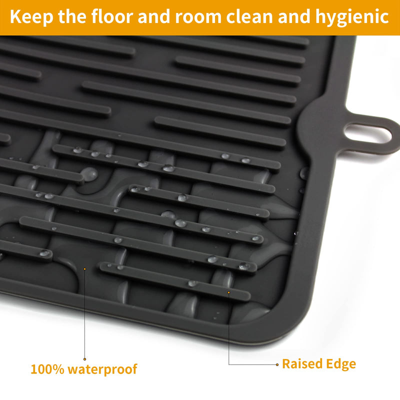 Ptlom Pet Placemat for Dog and Cat, Mat for Prevent Food and Water Overflow, Suitable for Medium and Small Pet 18" * 8" Black - PawsPlanet Australia