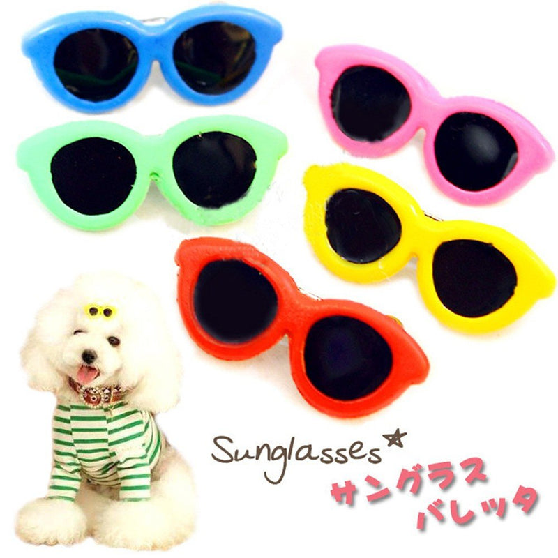 [Australia] - CHXIHome 8PCS Fashion Pet Hair Clips, Cute Sunglasses Style Bows Clips, Dog Grooming Modifications 