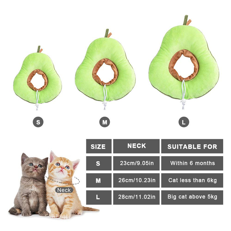 Heiqlay Cat Elizabethan Collar Soft, Pet Headgear Cat Cone Collar Soft Soft Pet Recovery Cone with Adjustable Soft Edge Pet Headgear for Anti-Bite Lick (1pc, Green Avocado, M) - PawsPlanet Australia