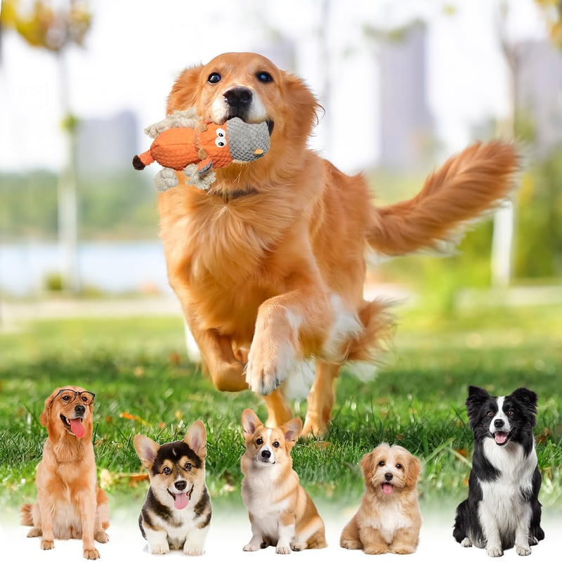 DASIAUTOEM Dog Toys, Cuddly Toy Dog Hippo Orange Dog Toy with Sounds for Puppies and Dogs of All Sizes - PawsPlanet Australia