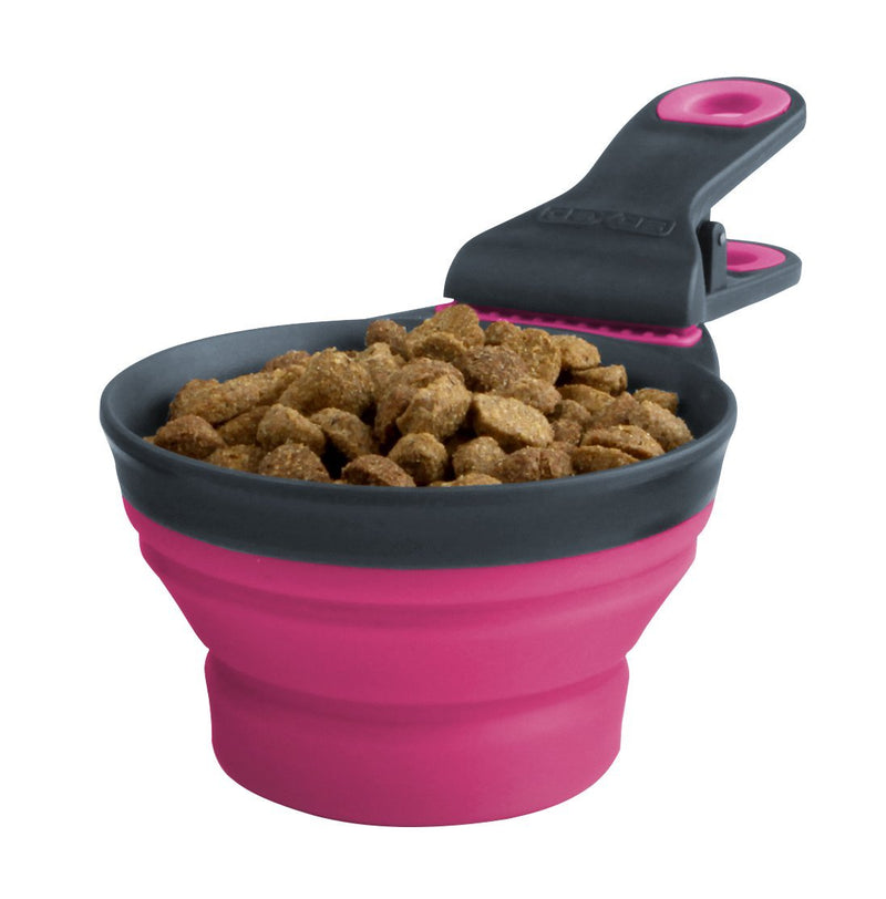 [Australia] - Dexas Popware for Pets Collapsible KlipScoop 1/2 Cup Capacity Gray/Pink 