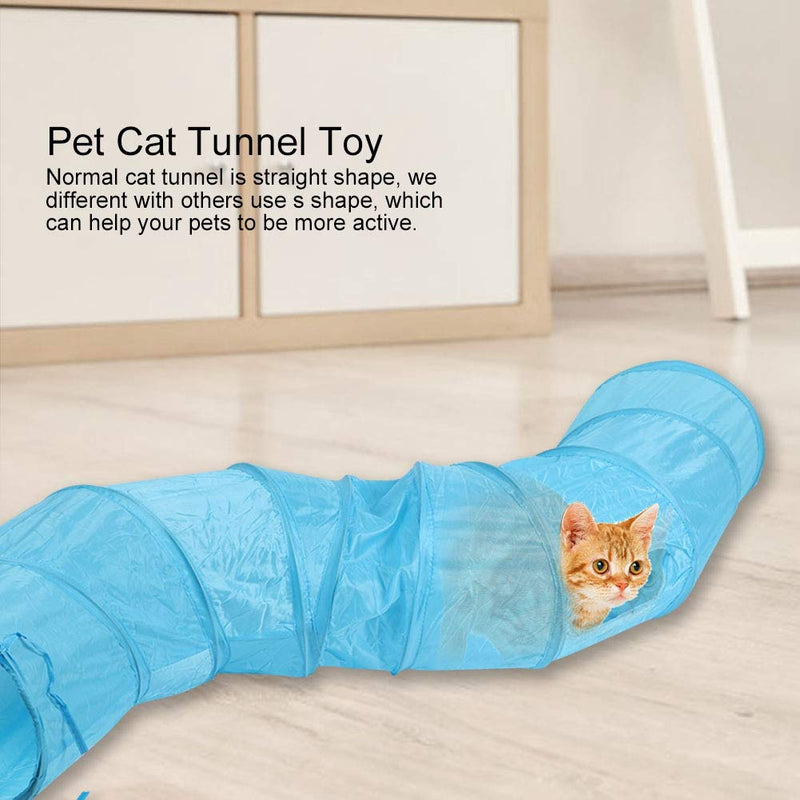 GOTOTOP Cat Toys Cat Tunnel, S-shape Cat Tunnel Cat Tube Pop Up Collapsible Indoor Outdoor Tunnel toys Interactive Toy for Cats - PawsPlanet Australia