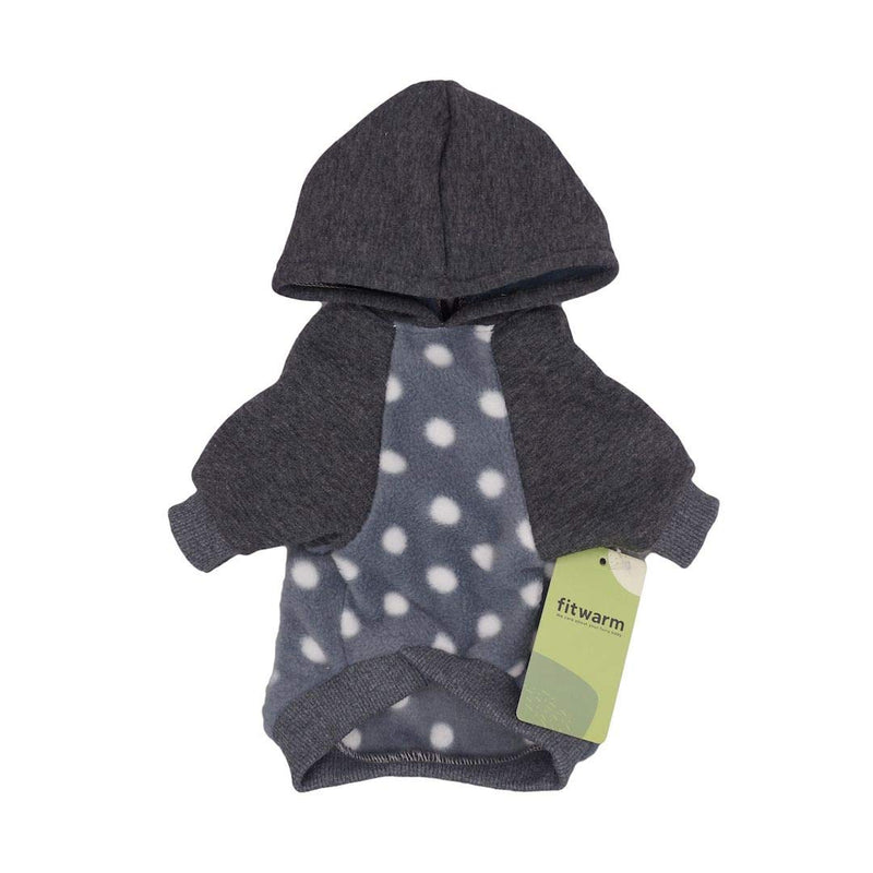 Fitwarm Polka Dot Pet Clothes Dog Hoodie Sweatshirts Pullover Cat Jackets Fleece Pink X-Small Grey - PawsPlanet Australia