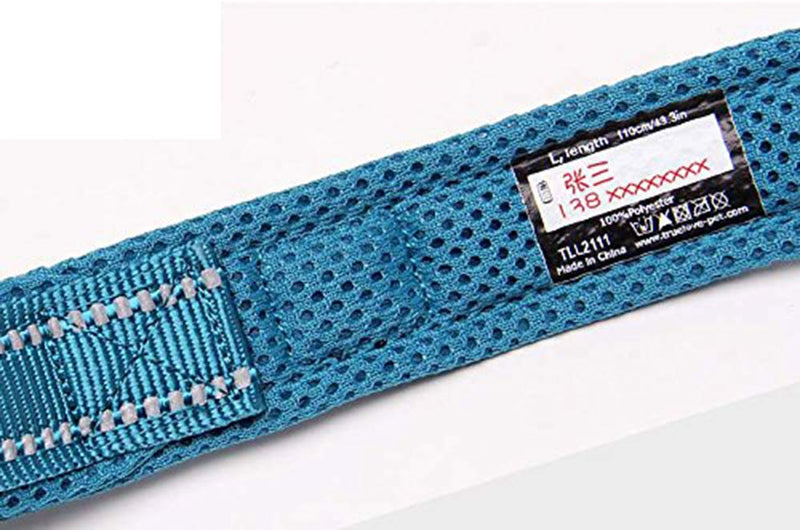 TRUE LOVE Dog Leash Puppy Walking Lead Pet Chain Padded Reflective Night Safe Rope Length 110cm TLL2111(Blue,M) Medium Blue - PawsPlanet Australia