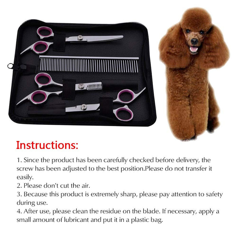 AILOVA 4pcs Dog Grooming Scissors Set, Dog Cat Trimmer Stainless Steel w/6" Curved Scissors Thinning Shear, Straight Scissors Grooming Comb for Pet Dog Cat - PawsPlanet Australia