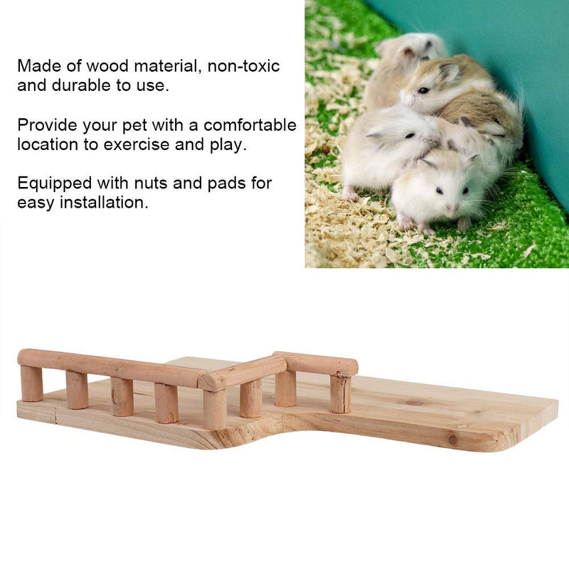 eecoo Birdcage Stands Hamster Climbing Platform, Wooden Rest Platform with Railing Small Pet Wooden Toys for Guinea Pig Chinchilla Small Animals Climbing - PawsPlanet Australia