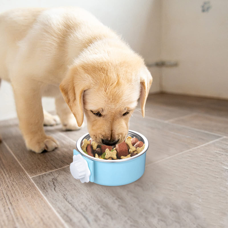 Dog Crate Water Bowl No Spill, 2 Pack Crate Dog Bowl, Removable Stainless Steel Hanging Pet Cage Bowl Food & Water Feeder Coop Cup for Cat, Puppy, Birds, Rats, Guinea Pigs - PawsPlanet Australia